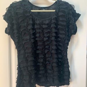 Fancy Sheer Black Blouse